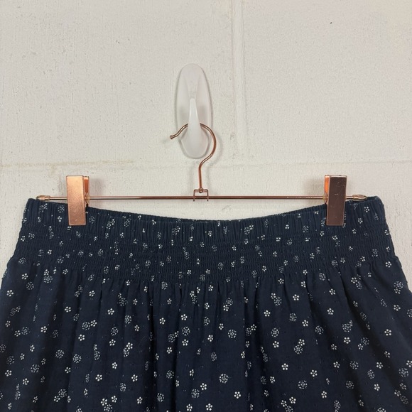 Madewell Smocked Ruffle Mini Skirt Bandana Floral Lined Cottage BoHo Dainty SZ S - Picture 2 of 11